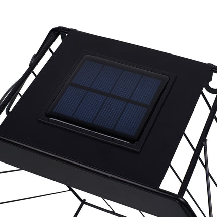 Solar-powered LED wall lamp with shelf for potted plants