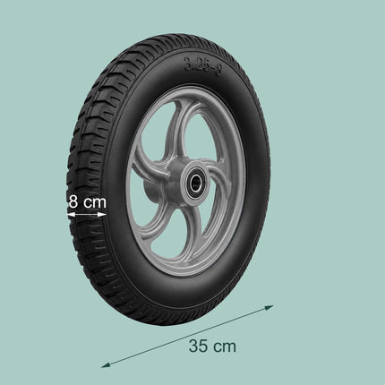 Solid Rubber Wheelbarrow Wheels, 3.25-8, Set of 2
