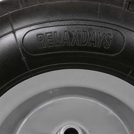 Solid Rubber Wheelbarrow Wheels, 4.00-6, Black-Grey