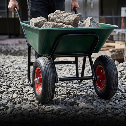 Solid Rubber Wheelbarrow Wheels, 4.00-6, Black-Grey