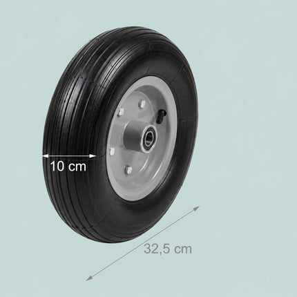 Solid Rubber Wheelbarrow Wheels, 4.00-6, Black-Grey
