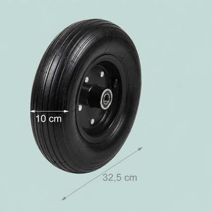 Solid Rubber Wheelbarrow Wheels, 4.00-6, Set of 2
