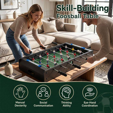 Space-Saving Foosball Table, Foldable, Black, 33x36x109 cm