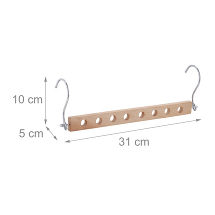 Space-saving wooden hanger set of 5