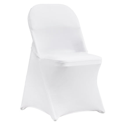 Spandex Folding Chair Covers, Washable, 100-Pack White