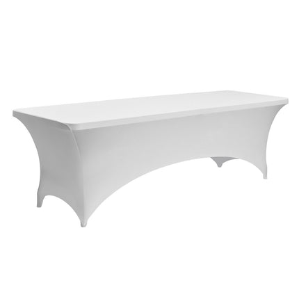 Spandex Tablecloths 6-Pack, 8 ft Rectangular, White