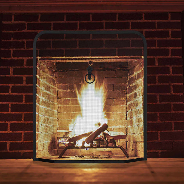 Spark protector for fireplace