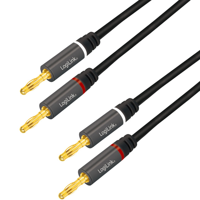 Speaker cable 2x2.5 mm² with banana plugs Black 3 meters