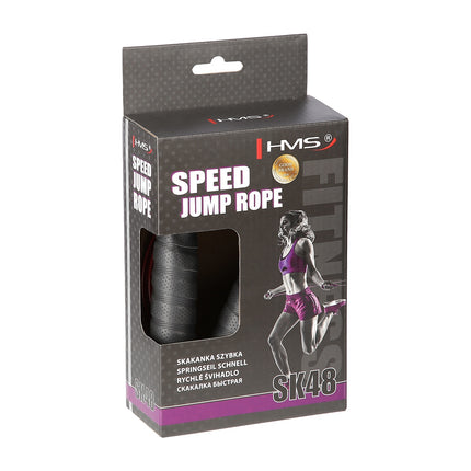 Speed Jump Rope, Adjustable Length, Black/Red