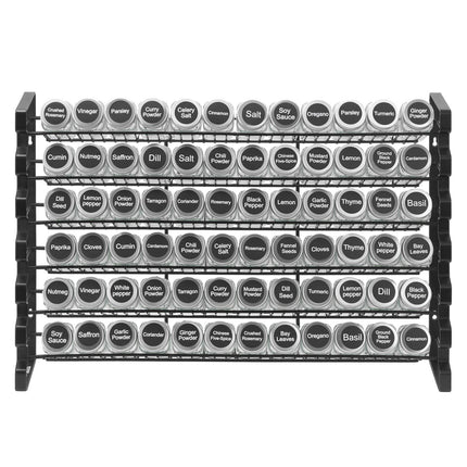 Spice Rack Organizer, 6-Tier With 72 Glass Jars Set