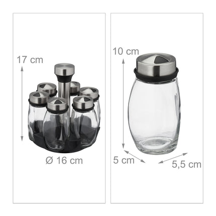 Spice carousel with 6 glasses