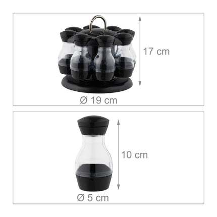 Spice carousel with 8 plastic glasses