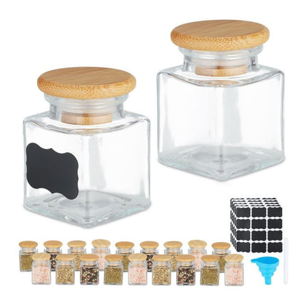 Spice jar set with bamboo lid