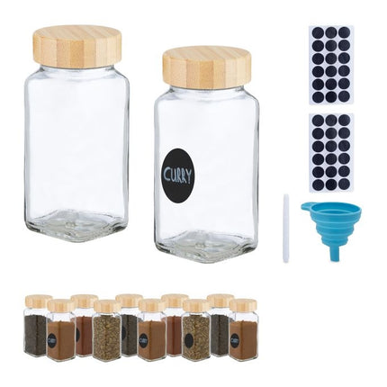 Spice jar set with bamboo lid