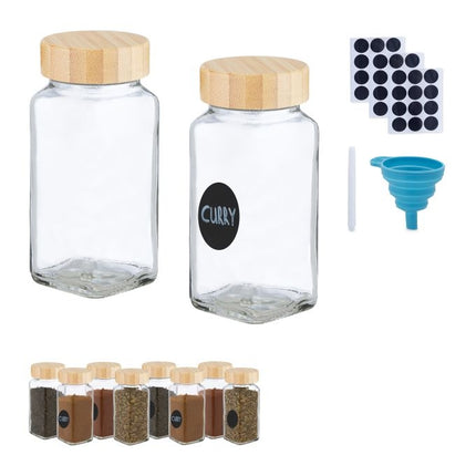 Spice jar set with bamboo lid