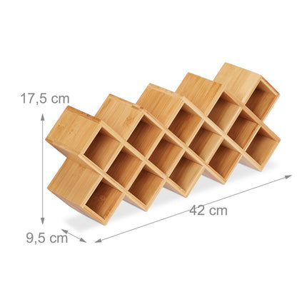 Spice rack in bamboo - 18 spice jars