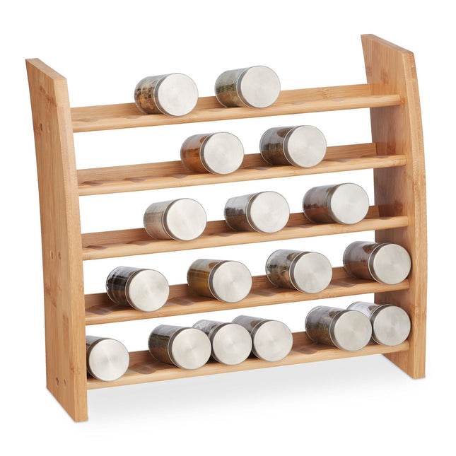 Spice rack in bamboo 5 shelves