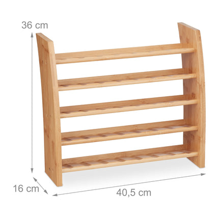 Spice rack in bamboo 5 shelves