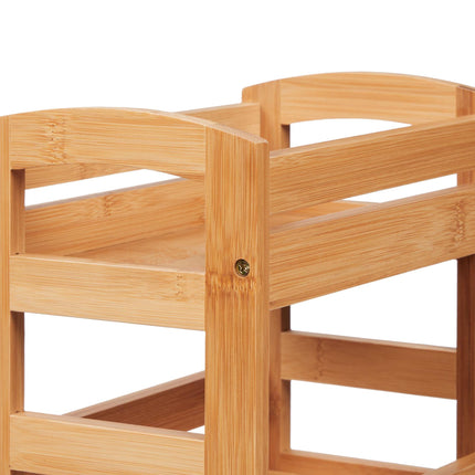 Spice rack in bamboo with 2 shelves