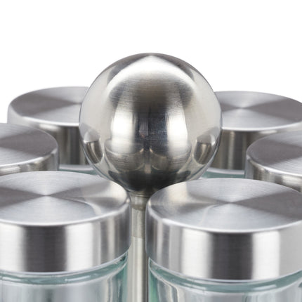 Spice rack with 12 glass jars
