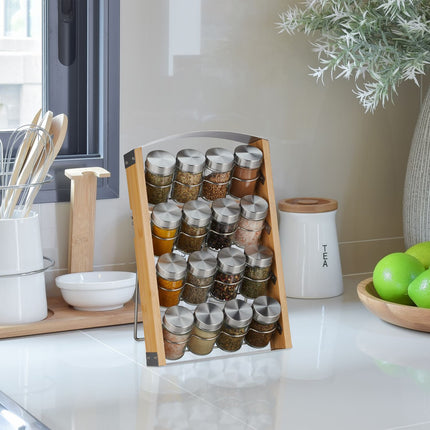 Spice rack with 16 glasses