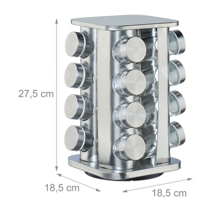 Spice rack with 16 pcs. glass jars