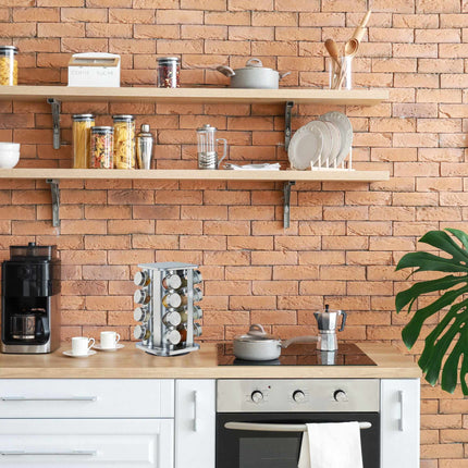 Spice rack with 16 pcs. glass jars