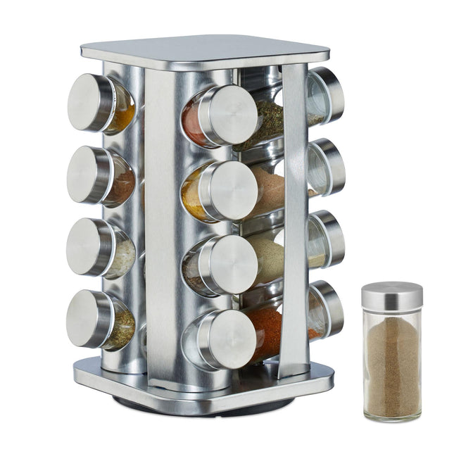 Spice rack with 16 pcs. glass jars