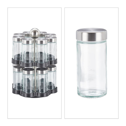 Spice rack with 16 pcs. glass jars