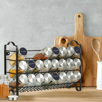 Spice rack with 24 glasses