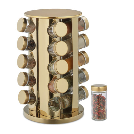 Spice shelf with 20 spice jars
