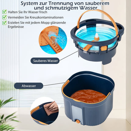 Spin Mop & Bucket Set with Water Separation, 360 Head