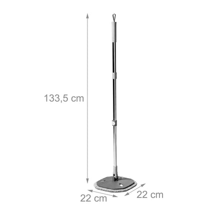 Spin Mop with Dual Water Tanks, Stainless Steel Handle