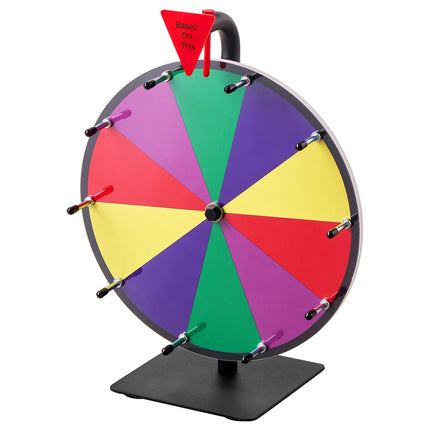 Spinning Prize Wheel 12 In, 10 Slots, Dry Erase Stand