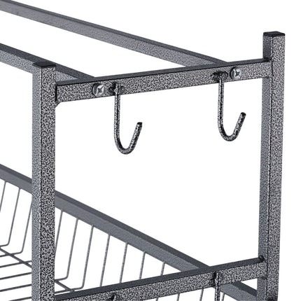 Sports Equipment Rack – Metal, 2 Baskets, Shelves