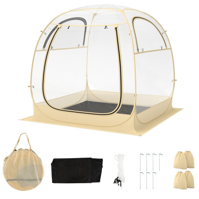Sports tent for 5-6 people pop-up tent with weatherproof canopy portable &amp; foldable outdoor bubble tent large