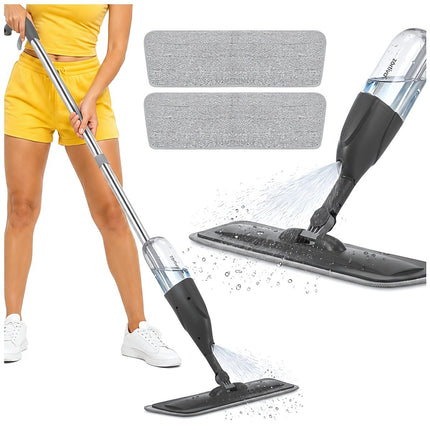 Spray Mop with 300 ml Tank and 3 Microfibre Pads, 360° Rotating Head