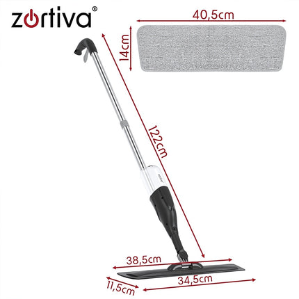 Spray Mop with 300 ml Tank and 3 Microfibre Pads, 360° Rotating Head