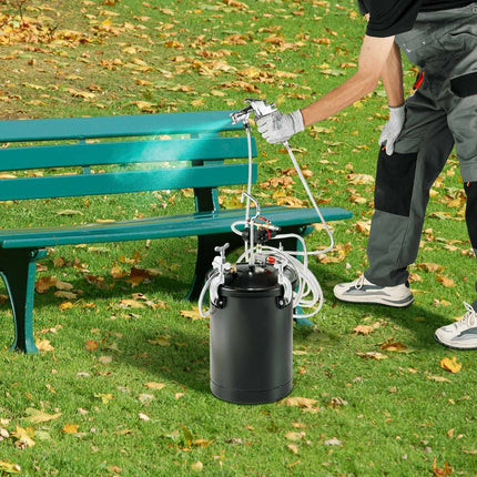 Spray Paint Pressure Pot 15L Steel Tank, 60 PSI Gun Kit