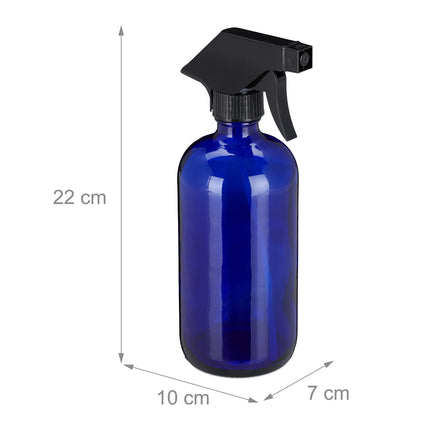 Spray bottle glass blue, set of 2