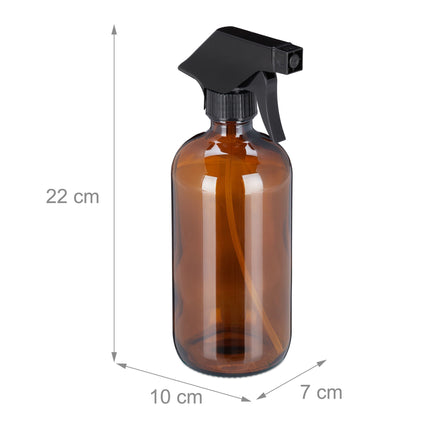 Spray bottle glass brown, set of 2