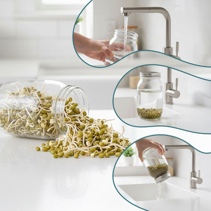 Sprouting Jar Kit, 2 Jars with Holder & Tray