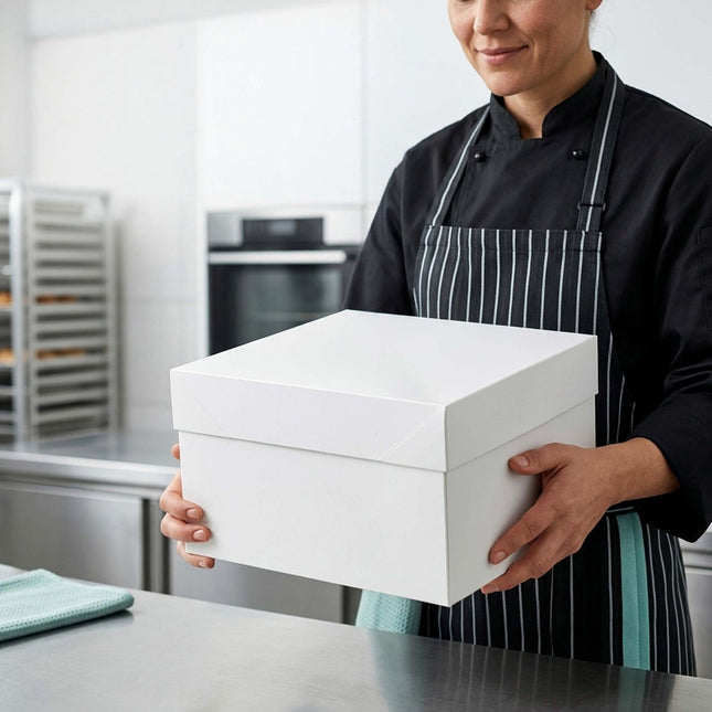 Square Cake Boxes With Lids And Boards, Food-Safe Cardboard