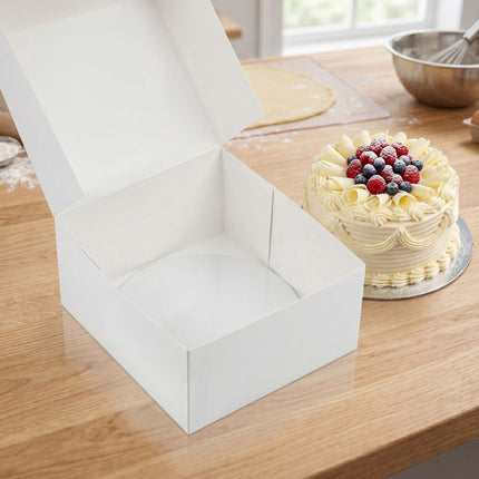 Square Cake Boxes With Lids And Boards, Food-Safe Cardboard