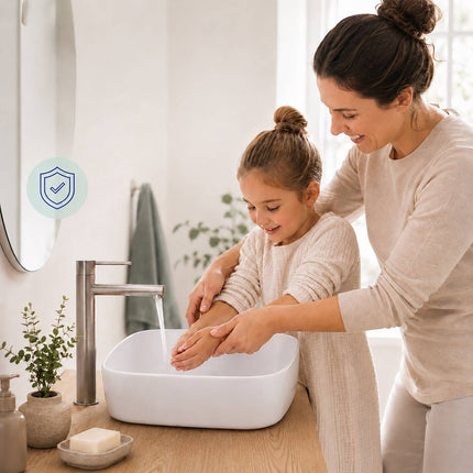 Square Ceramic Countertop Washbasin, 42 x 42 cm, White