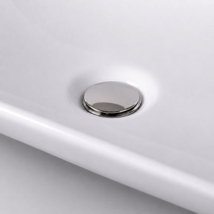 Square Ceramic Countertop Washbasin, 59 x 37 cm, White