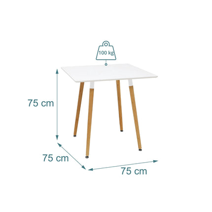 Square Dining Table, Bamboo Legs, Seats 4