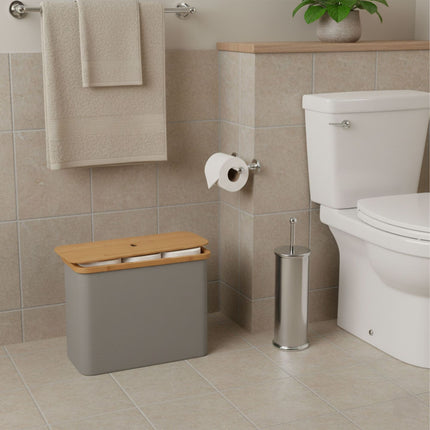 Square Fabric Toilet Roll Holder, Holds 12 Rolls