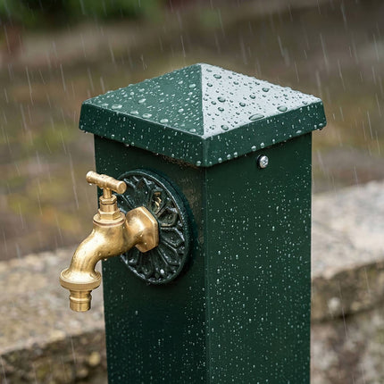 Square Green Garden Water Fountain Column