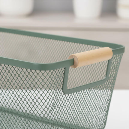 Square Metal Storage Basket with Handles